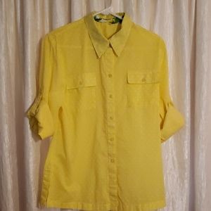 Cute Yellow and White Polka Dot Blouse